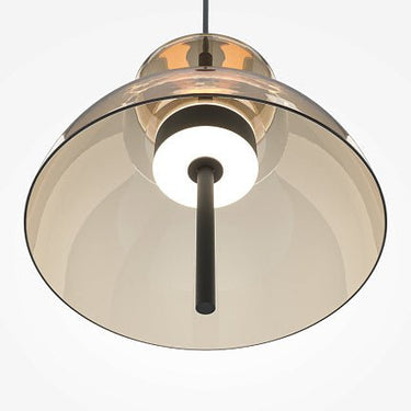 Pendelleuchte Matt Schwarz Bernsteinglas - Oval LED 12 W 3000 K – Bangkok | Maytoni - Esszett Luxury | Stilvolles Wohnen mit Charakter