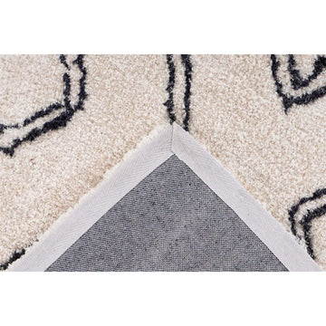 Teppich – Hochflor Design, Doppelrauten Muster, Elfenbein Farbton, 160 x 230 cm - Orlando 225 | Kayoom