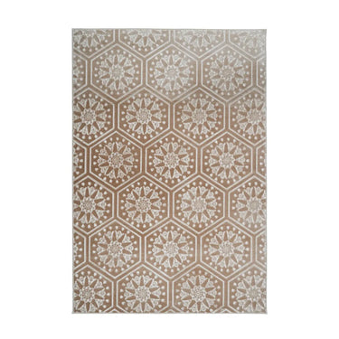 Teppich – Hexagon Muster, Geprägte Oberfläche, Taupe Farbgebung, 120 x 170 cm - Monroe 225 | Kayoom