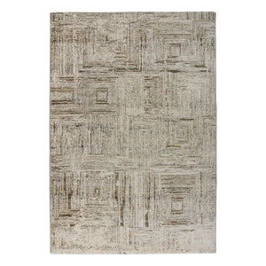 Rug – Modern Geometric Design in Cream 16mm Easy-Care Short Pile – Napoli 537 | Kayoom