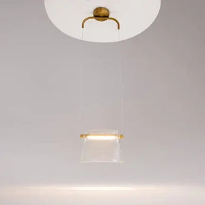 Brass metal frame pendant light, milky white glass & elegant design – Cabaret | Maytoni