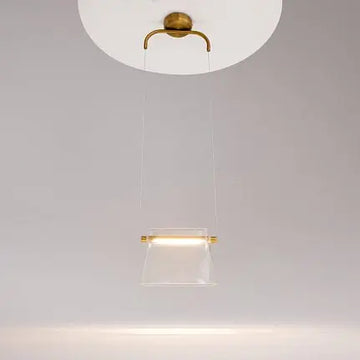 Brass metal frame pendant light, milky white glass & elegant design – Cabaret | Maytoni