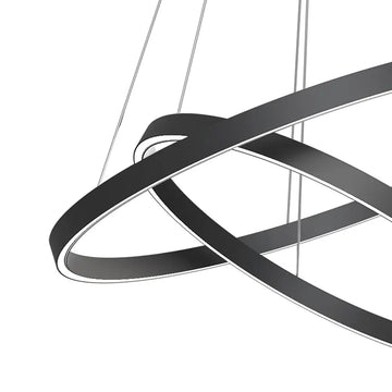 Pendant lamp with black aluminum finish, 800 mm diameter, integrated LED 88 W, 5200 lm, 4000 K, height adjustable – Rim | Maytoni