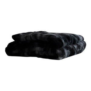 Faux Fur Blanket with Black Animal Design Size XL – Linde | PTMD
