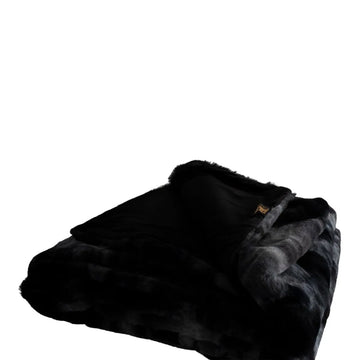 Faux Fur Blanket with Black Animal Design Size XL – Linde | PTMD