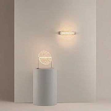 Chrome Table Lamp, Decorative Clear Glass & Integrated LED – Mangata | Maytoni