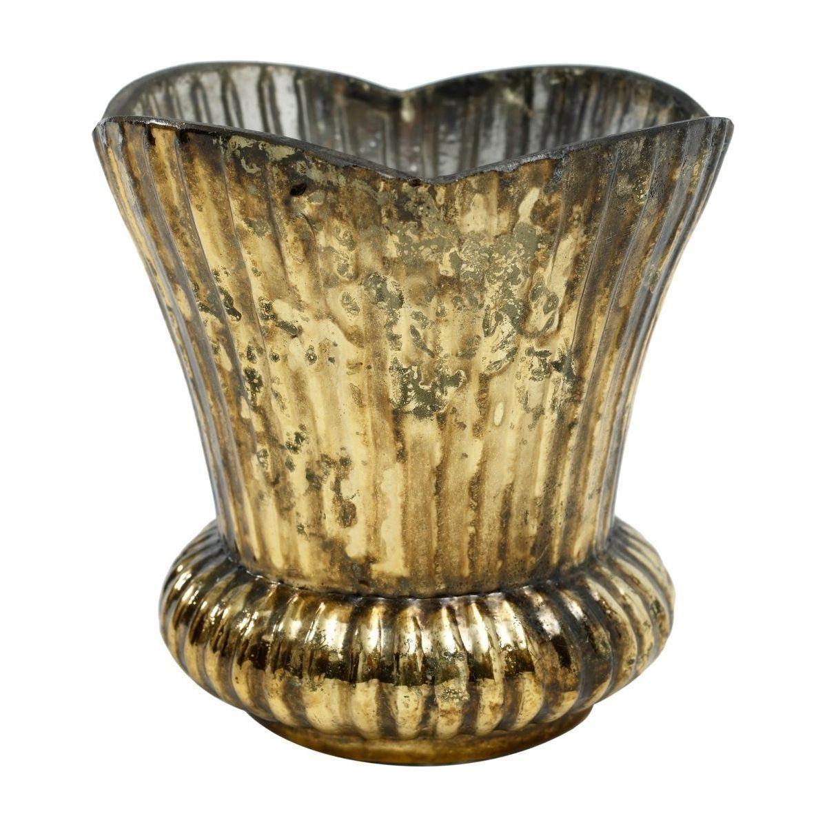 Teelichthalter - Baloe gold shiny glass rund von PTMD - Esszett Luxury | Stilvolles Wohnen mit Charakter