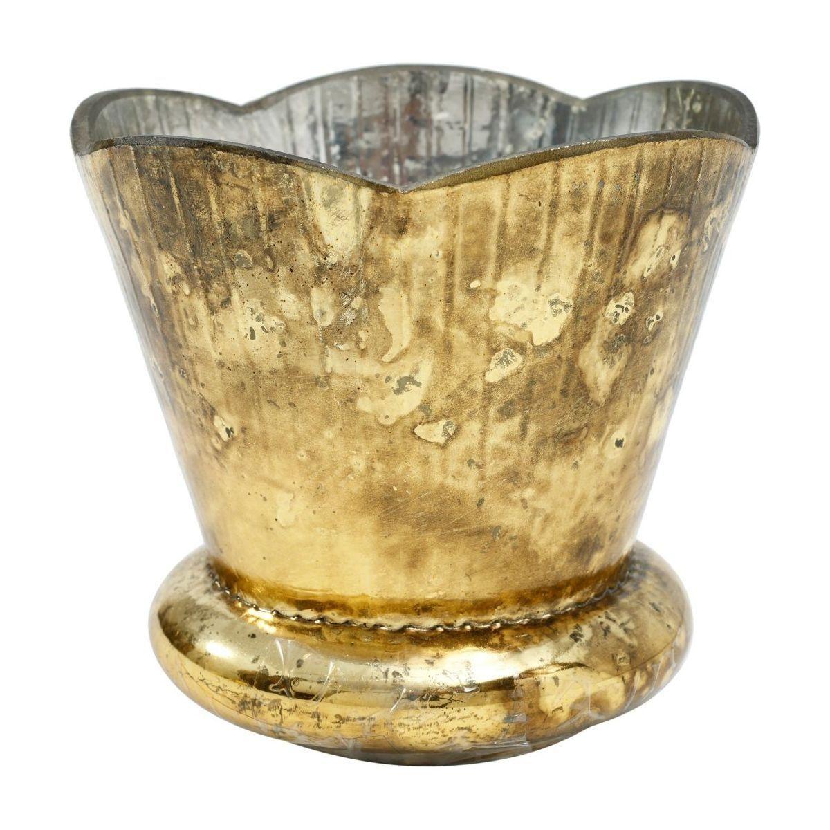 Teelichthalter - Baloe gold shiny glass rund von PTMD - Esszett Luxury | Stilvolles Wohnen mit Charakter
