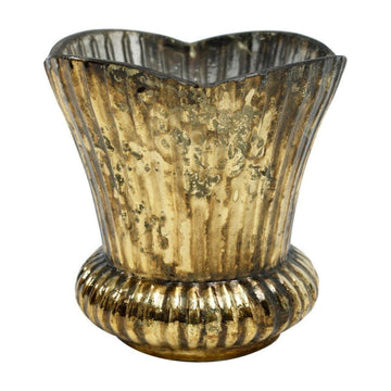 Teelichthalter - Baloe gold shiny glass rund groß von PTMD - Esszett Luxury | Stilvolles Wohnen mit Charakter