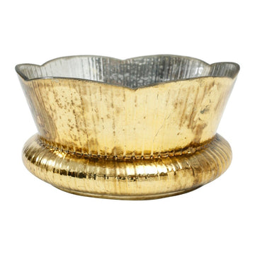 Teelichthalter - Baloe gold shiny glass rund groß (niedrig) von PTMD - Esszett Luxury | Stilvolles Wohnen mit Charakter