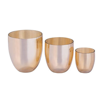 Windlicht – Goldfarbenes Glas, Zylindrische Form, Klare Glasoptik, S - Bryson | PTMD