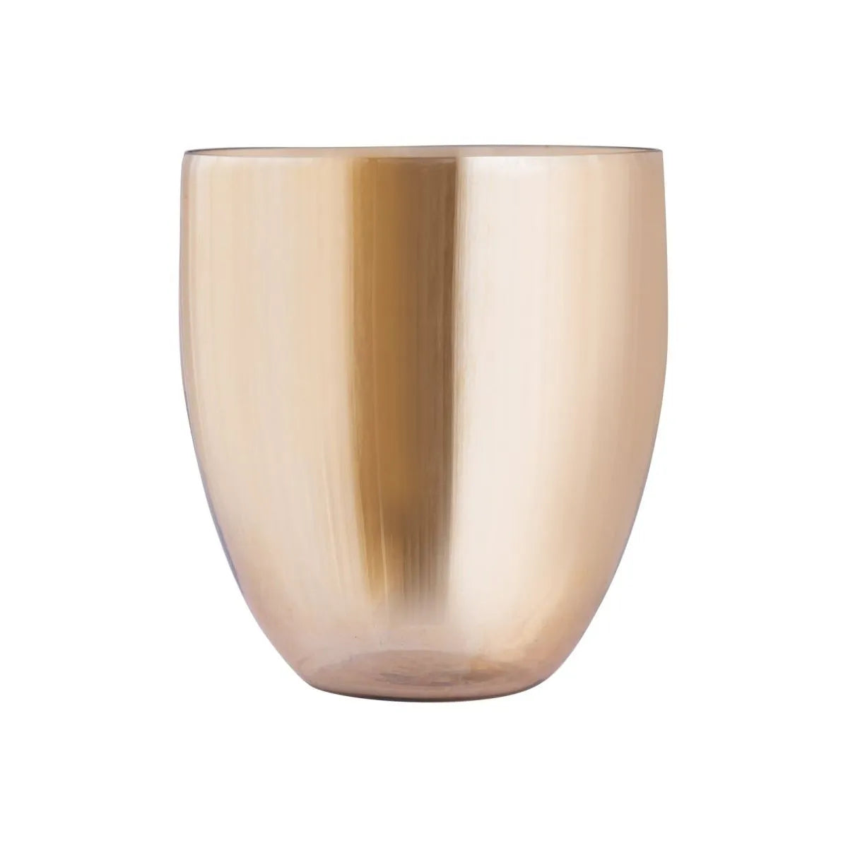 Glass lantern with a round shape, gold-colored surface & decorative lighting effect, L – Bryson | PTMD