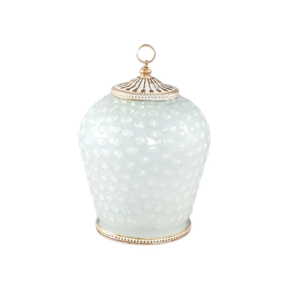 Teelichthalter – Weißes Design, Goldene Details, Dekorativer Ring, 22 cm Höhe - Decoritz | PTMD