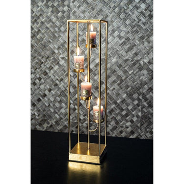 Teelichthalter - Jannix Gold iron S (13 x 13 x 55 cm) von PTMD - Esszett Luxury | Stilvolles Wohnen mit Charakter