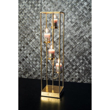 Teelichthalter - Jannix Gold iron S (13 x 13 x 55 cm) von PTMD - Esszett Luxury | Stilvolles Wohnen mit Charakter