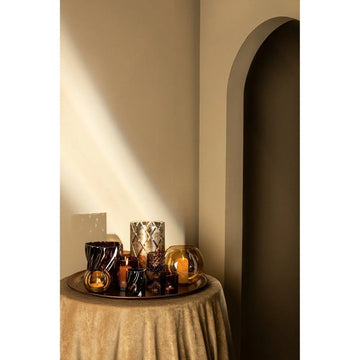 Windlicht – Gold Glas, Runde Form, Glänzende Oberfläche, L - Lenore | PTMD