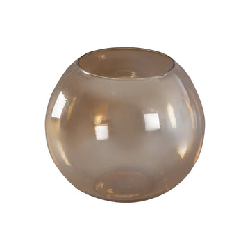 Windlicht – Gold Glas, Runde Form, Glänzende Oberfläche, L - Lenore | PTMD