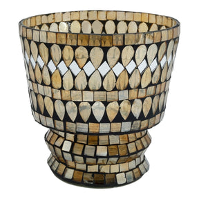 Teelichthalter - Riv Gold glass mosaic 1 von PTMD - Esszett Luxury | Stilvolles Wohnen mit Charakter
