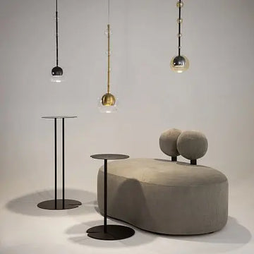Pendant Lamp Black Metal & Glass Modern Design & Integrated LED – Ros | Maytoni