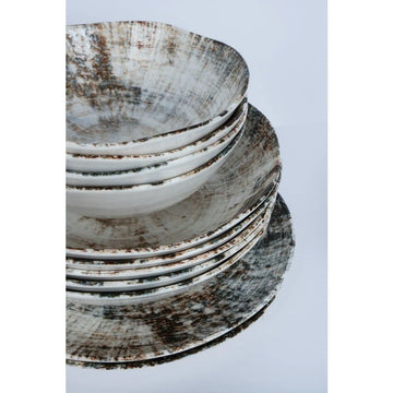 Teller – Weißes Porzellan, Gemischtes Design, Schlichte Optik, 20 cm - Kaylaa | PTMD