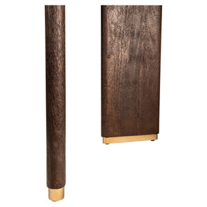 Esszimmertisch – Braunes Mangoholz, Goldene Metallbeine, Lange Tischform, 240 cm - Liber | PTMD