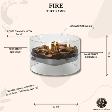 Tischkamin - Fire von Philippi - Esszett Luxury | Stilvolles Wohnen mit Charakter