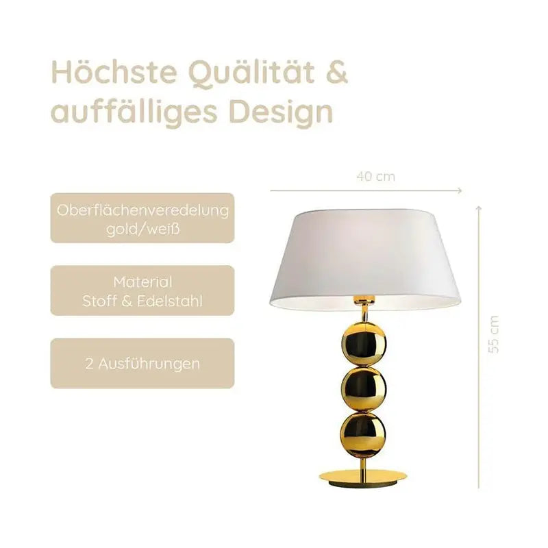 Tischleuchte - SOFIA- gold/weiß