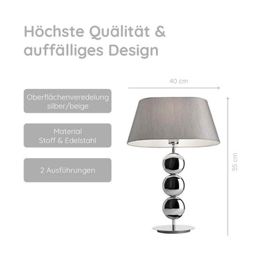 Tischleuchte - SOFIA - silber/beige von Villeroy & Boch - Esszett Luxury | Stilvolles Wohnen mit Charakter