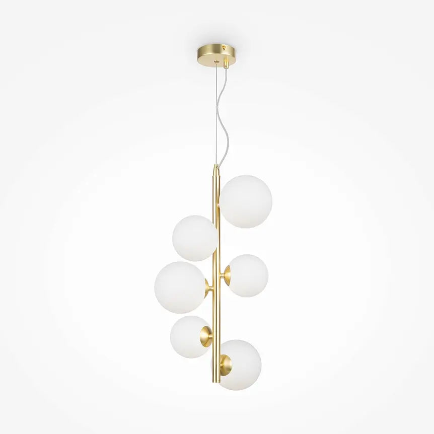 Pendelleuchte – Messing Metall, 6-flammiges Design, Glasschirme - Dallas | Maytoni