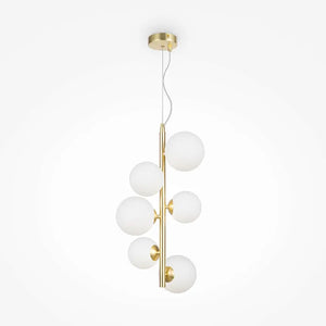 Pendelleuchte – Messing Metall, 6-flammiges Design, Glasschirme - Dallas | Maytoni