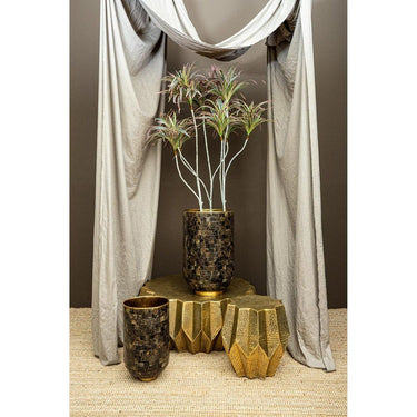 Topf - Loder Gold Horn shiny handbesetzt mit Büffelhorn (Set aus 2) von PTMD - Esszett Luxury | Stilvolles Wohnen mit Charakter
