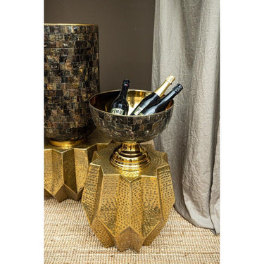 Topf - Loder Gold Horn shiny handbesetzt mit Büffelhorn (Set aus 2) von PTMD - Esszett Luxury | Stilvolles Wohnen mit Charakter