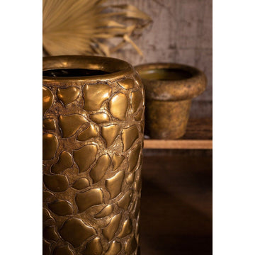 Topf mit Steinmuster - Axis Brass casted alu von PTMD - Esszett Luxury | Stilvolles Wohnen mit Charakter