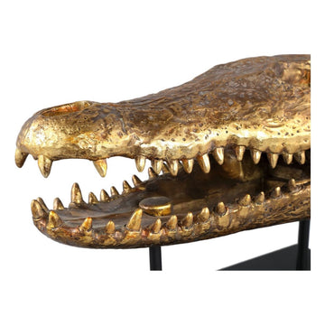 Totenkopf - Calita Gold Krokodil von PTMD - Esszett Luxury | Stilvolles Wohnen mit Charakter
