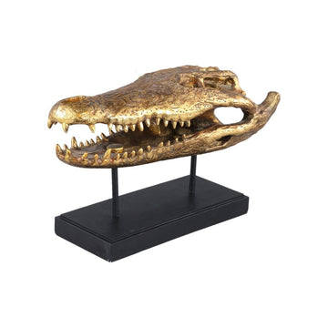 Totenkopf - Calita Gold Krokodil von PTMD - Esszett Luxury | Stilvolles Wohnen mit Charakter
