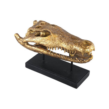 Totenkopf - Calita Gold Krokodil von PTMD - Esszett Luxury | Stilvolles Wohnen mit Charakter