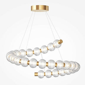 Pendelleuchte Goldfarbener Metallrahmen Gerillte Glaskugeln LED 40 W 3000 K – Amulet | Maytoni - Esszett Luxury | Stilvolles Wohnen mit Charakter