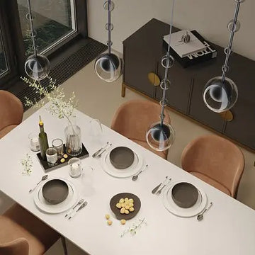 Pendant Lamp Black Metal & Glass Modern Design & Integrated LED – Ros | Maytoni