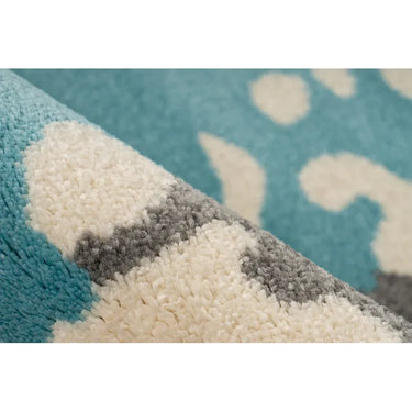 Teppich – Abstraktes Muster, Blau Akzent, Kurzflor Struktur, 160 x 230 cm - Naila 325 | Kayoom