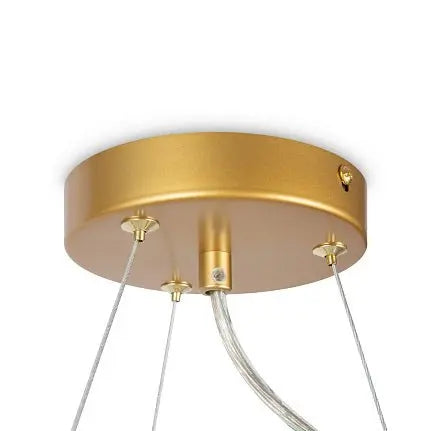 Pendant lamp with gold-colored metal frame and white glass in a modern design – Dallas | Maytoni