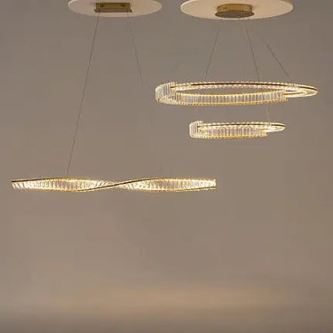 Pendant Lamp Brass Finish with Asymmetrical Crystal Decoration – Krone P097PL-L36BS3K | Maytoni