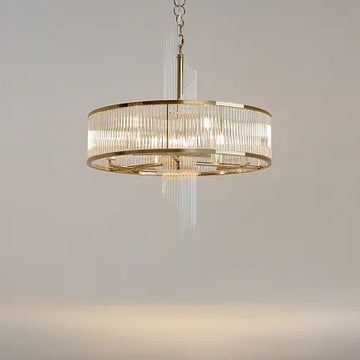 Pendelleuchte – Goldfarbenes Metall, 6× E14 Fassung, Glasschirme, Höhe 132,5 cm - Frame | Maytoni