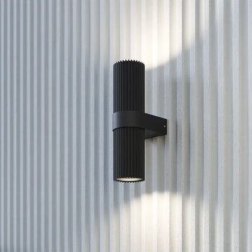 Wall Light Matt Black, Ribbed Aluminium Housing, 2× GU10 LEDs – Dynamics | Maytoni