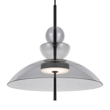 Pendelleuchte Matt Schwarzer Metallrahmen Grauer ovaler Glasschirm LED 12 W 3000 K – Bangkok | Maytoni - Esszett Luxury | Stilvolles Wohnen mit Charakter