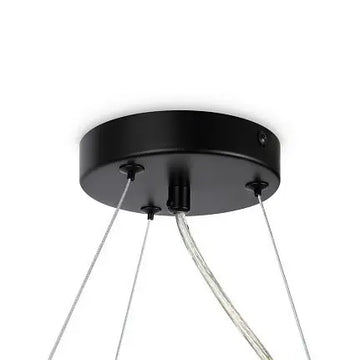 Pendant lamp with black metal frame and smoked glass in modern design - Dallas | Maytoni