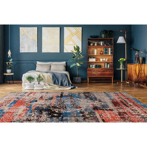 Teppich – Multi Rot Polyester, Vintage Muster, Pflegeleicht Design, 180 cm - Charme 425 | Kayoom