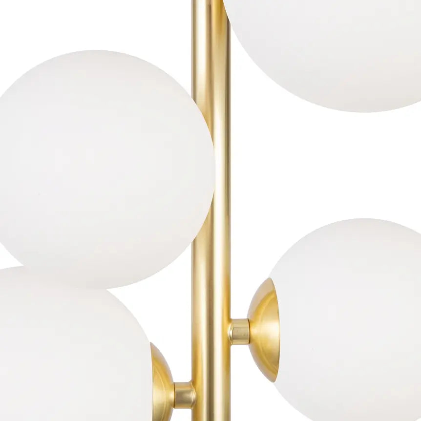Pendelleuchte – Messing Metall, 6-flammiges Design, Glasschirme - Dallas | Maytoni