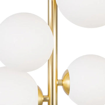 Pendelleuchte – Messing Metall, 6-flammiges Design, Glasschirme - Dallas | Maytoni