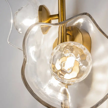 Wall Lamp Brushed Brass, Metal Frame, Cast Glass Accent, Modern – Miracle | Maytoni