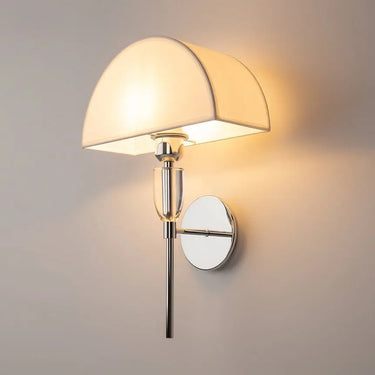 Wall light with chrome finish and white cotton shade – Prima | Maytoni